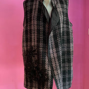 Deauville Gilet tartan nero e lilla