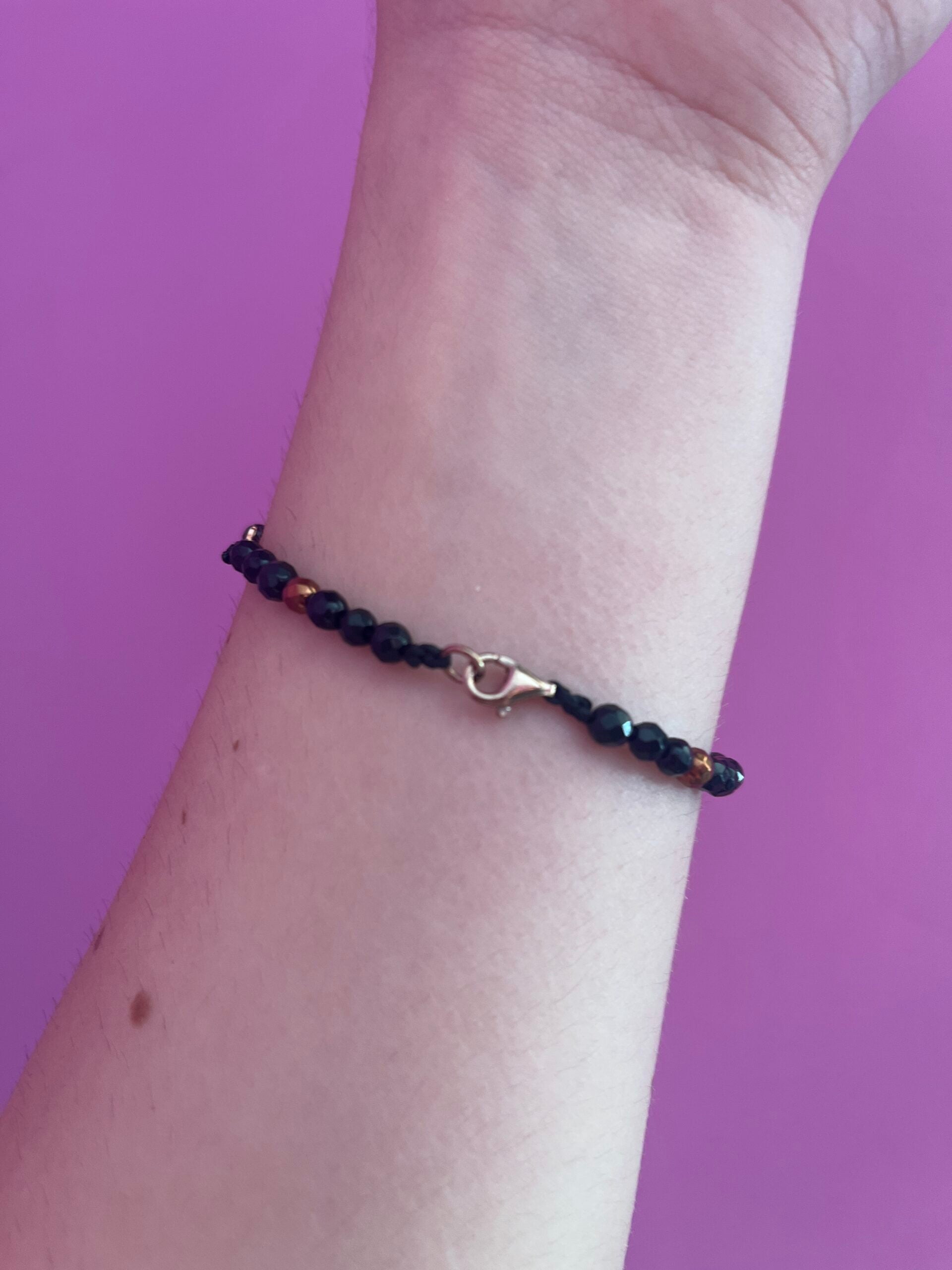 NODINI - Bracciale con onice, cuore e lune