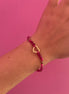 NODINI - Bracciale con giada fucsia e cuore