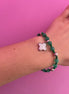 NODINI - Bracciale con giada verde e quadrifoglio