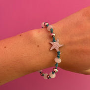 NODINI - Bracciale con cordino azzurro e stella