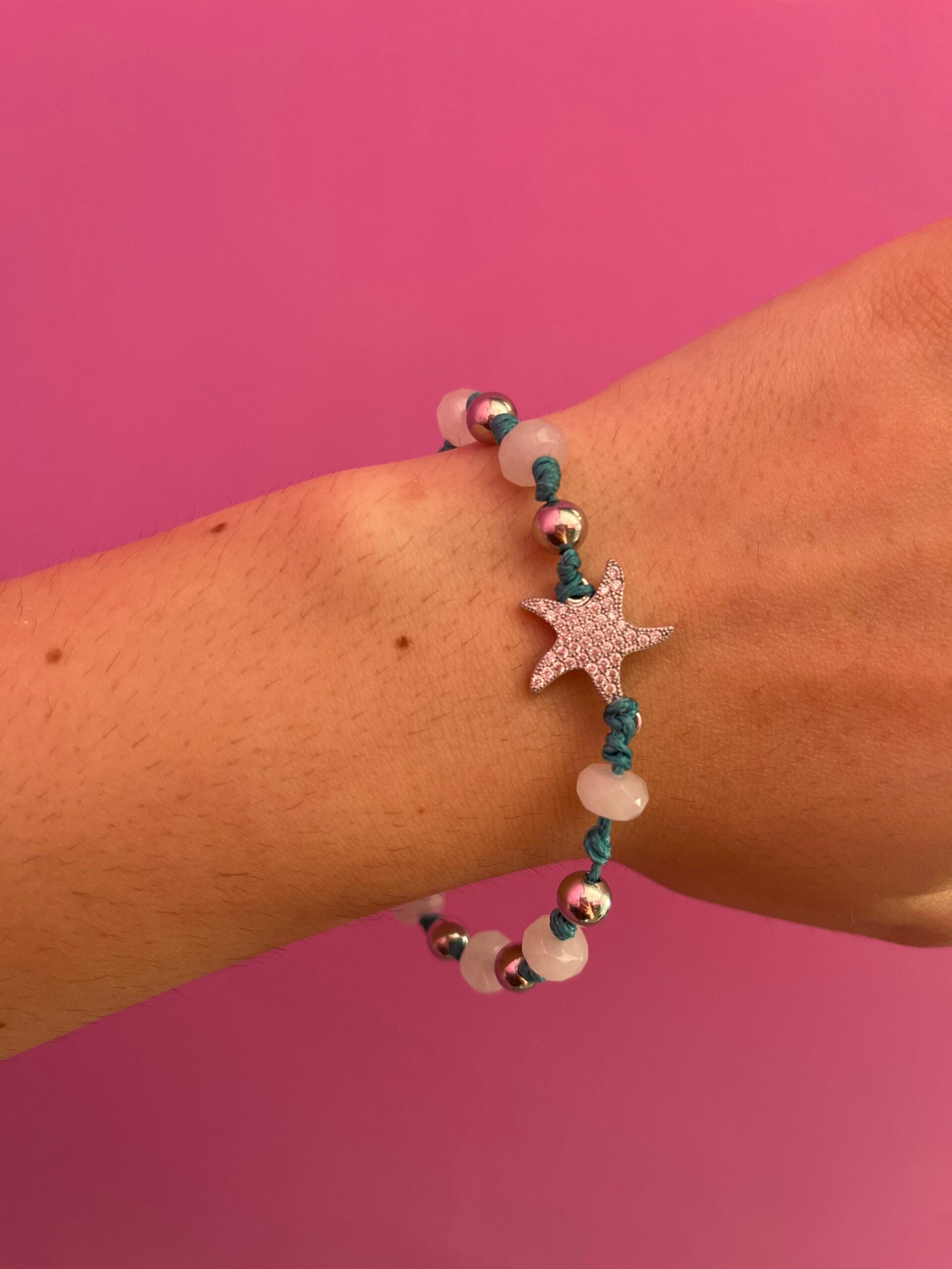 NODINI - Bracciale con cordino azzurro e stella