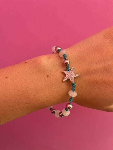 NODINI - Bracciale con cordino azzurro e stella