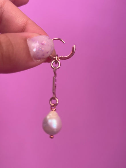 Mono orecchino - VITA argento 925 oro rosa con perla