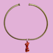 Collezione mediterranea - collana Slim Tubogas argento 925 con corallo naturale