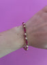 NODINI - Bracciale con giada fucsia e argento 925 placcato oro rosa