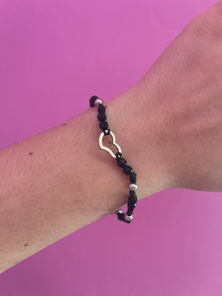 NODINI - Bracciale con onice e cuore