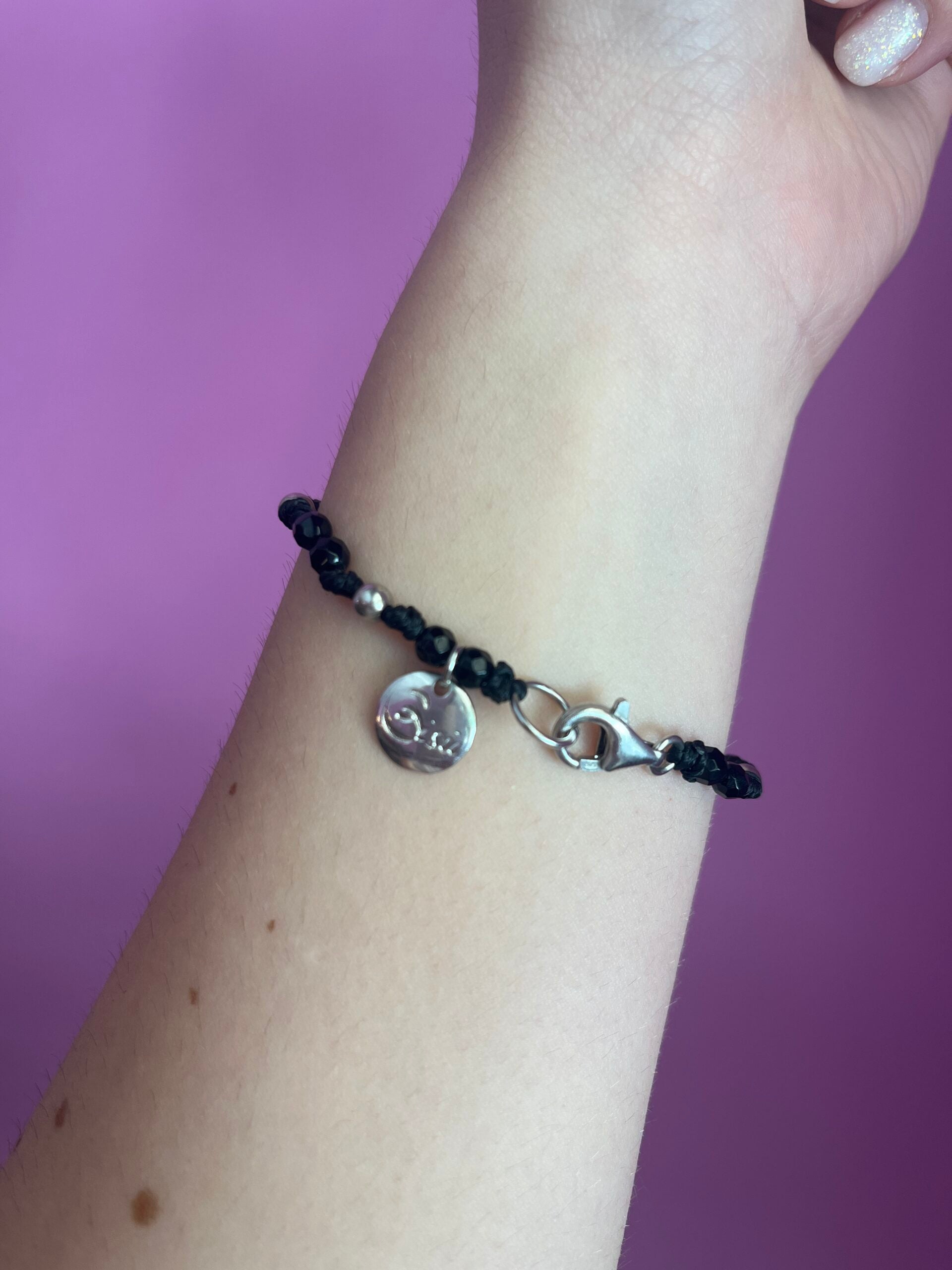 NODINI - Bracciale con onice e cuore