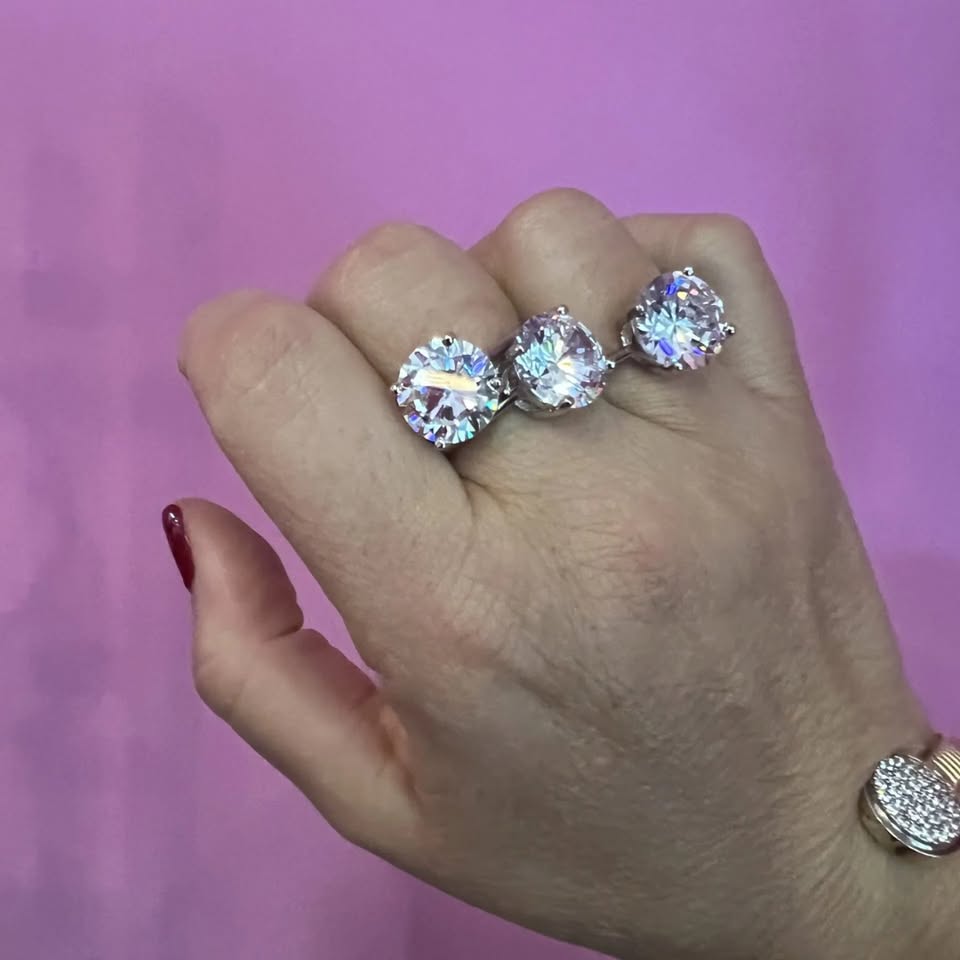 Anello Jumbo solitario - travel ring - 925 argento