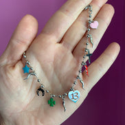 Bracciale argento 925 rodio PORTAFORTUNA