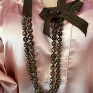 Collana topazio fumè con fiocco