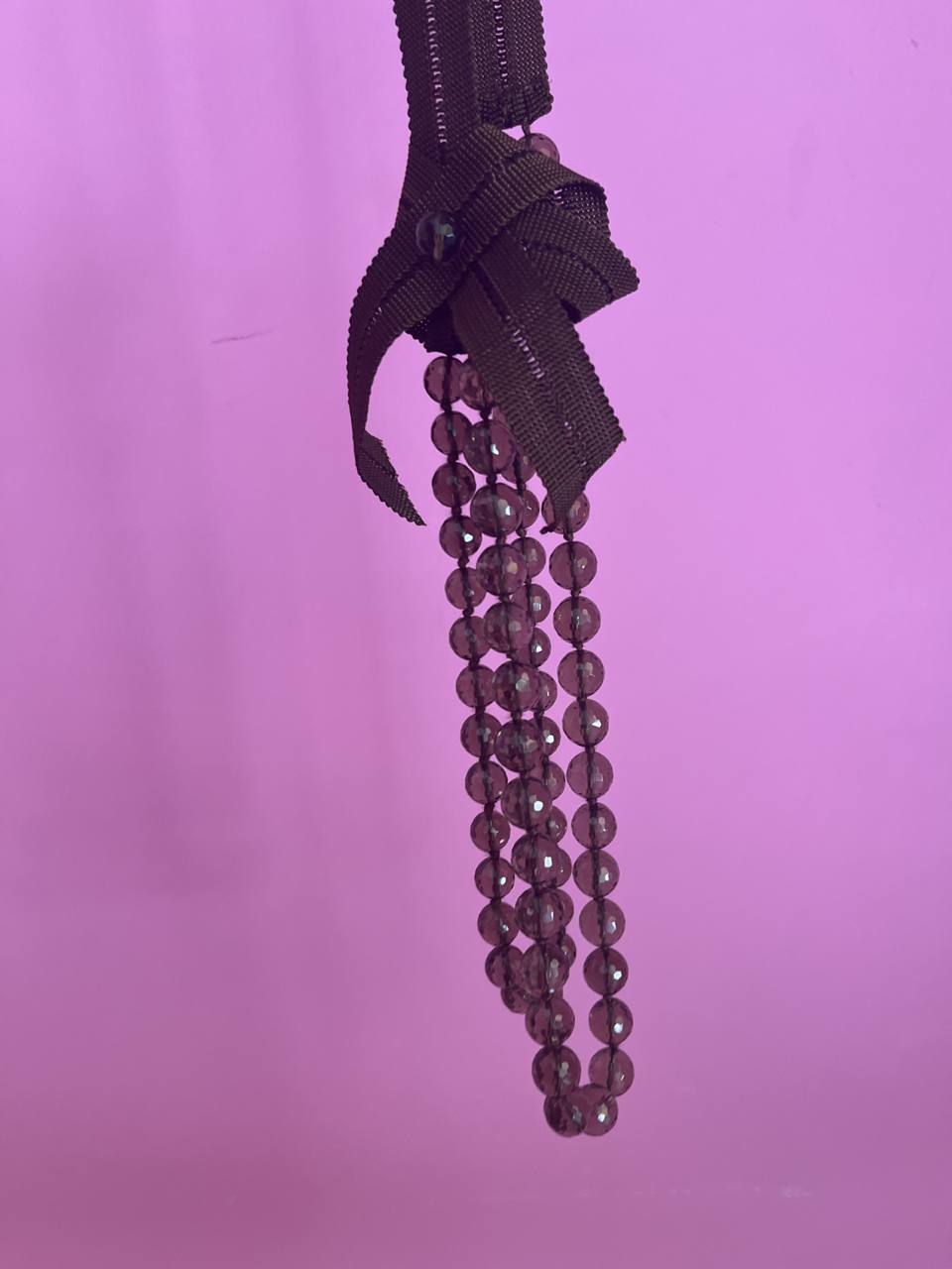 Collana topazio fumè con fiocco