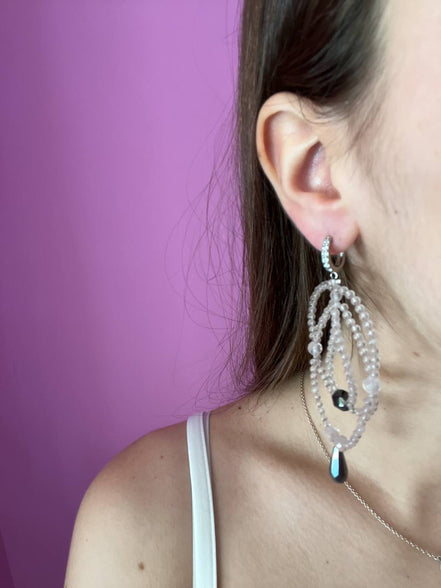 Collezione Arabesque - Orecchini quarzo rosa