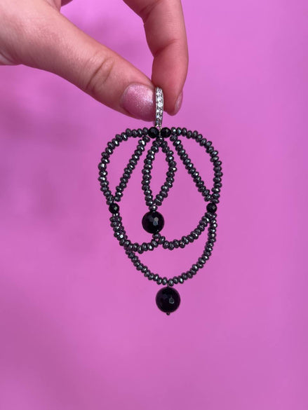 Collazione Arabesque - Orecchini ematite e goccia di spinello nero