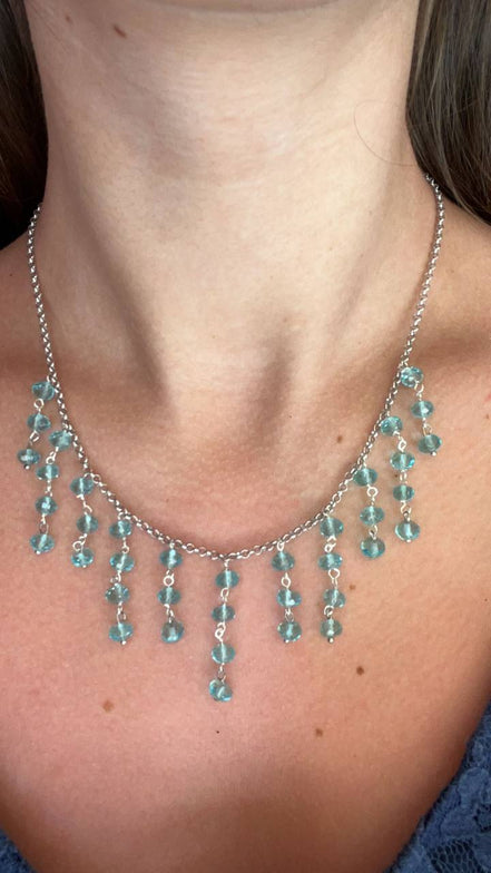 Collana cascata topazio azzurro