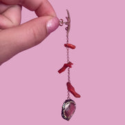 Collezione mediterranea - Orecchini stella marina corallo rosso e marcasite