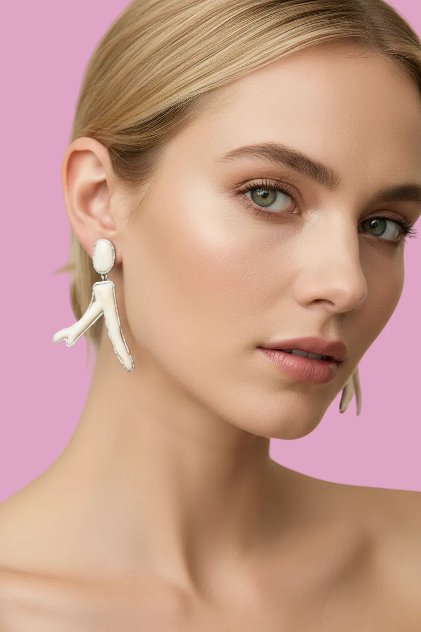 Collezione mediterranea - Orecchini corallo bianco naturale