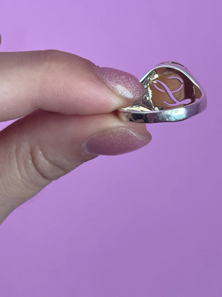 Freedom – Anello Chevalier con lettera oro 18kt e argento 925