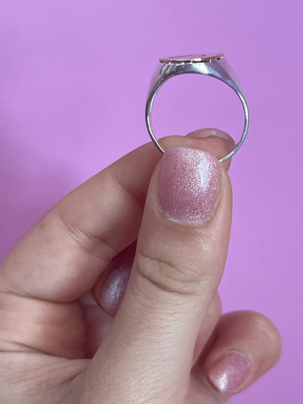 Freedom – Anello Chevalier  ovale GRANDE oro 18kt e argento 925 - PERSONALIZZABILE