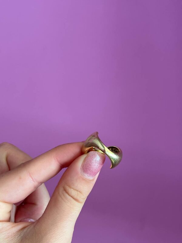 Anello doppia onda in oro 18kt con diamanti