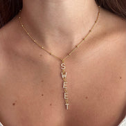 Collier sweet con zirconi placcata oro giallo