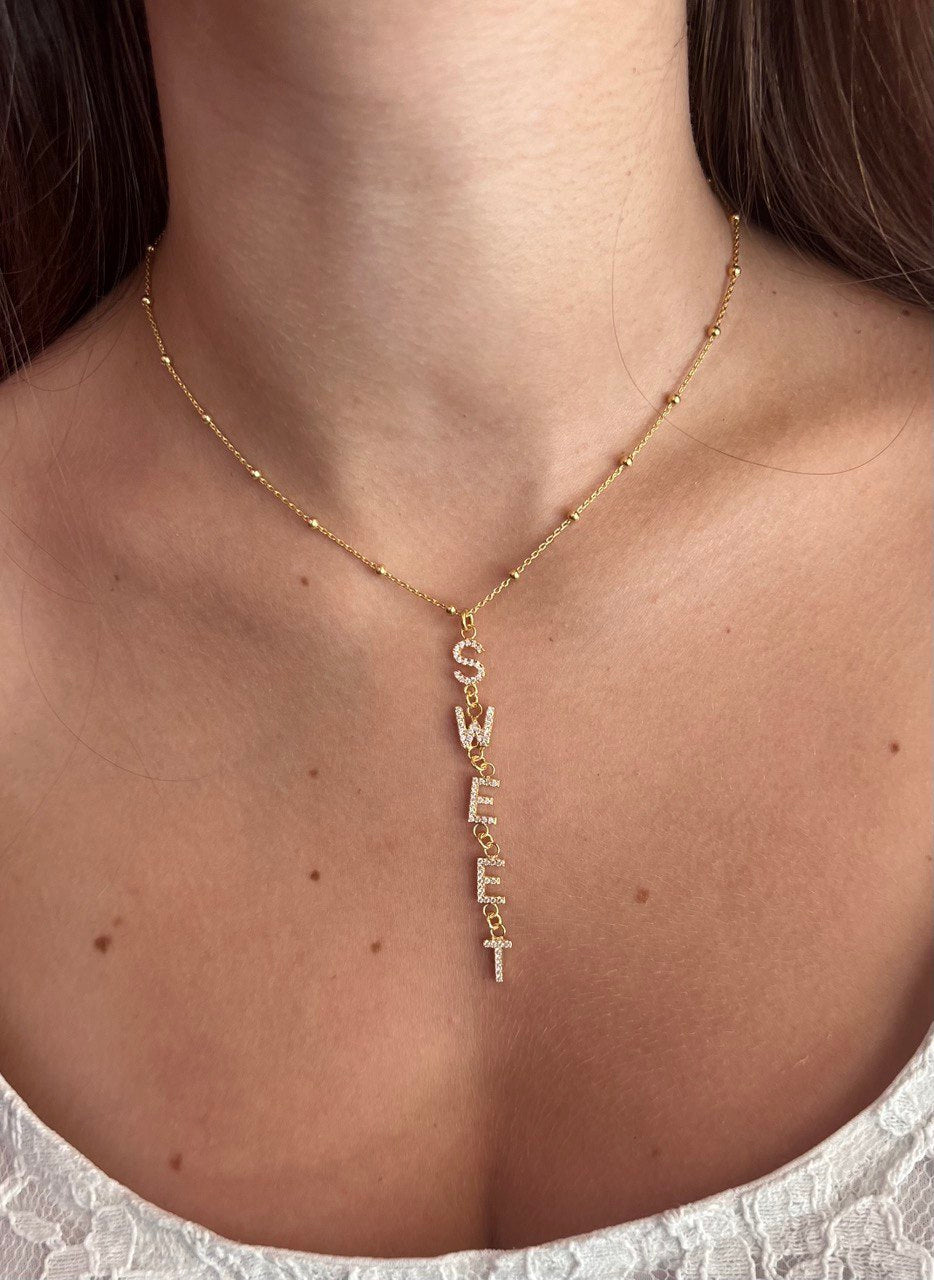 Collier sweet con zirconi placcata oro giallo