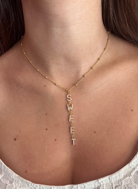 Collier sweet con zirconi placcata oro giallo