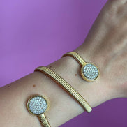 Bracciale slim Tubogas triplo con cerchi zirconi