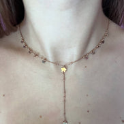 Collana a Y argento 925 rosé con stelline