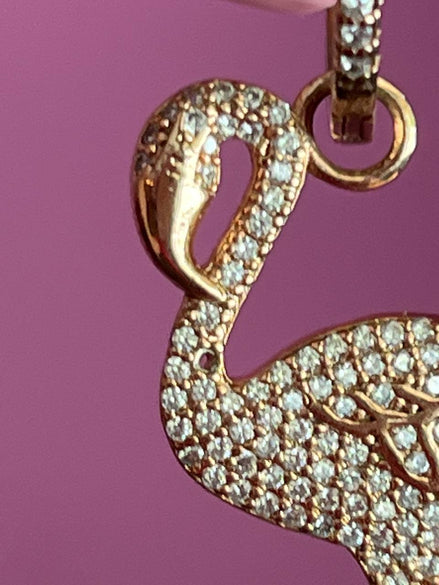 Second life - Monorecchino in argento 925 oro rosa fenicottero