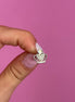 Monorecchino cuore sacro in argento 925 rodio