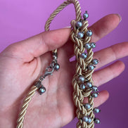 Collezione Intreccio - cordone di seta con perle grigie
