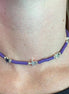 Collier rondelle viola con stelle rodio