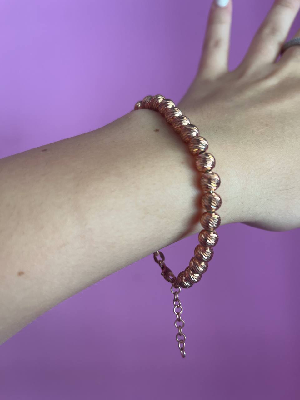 Bracciale diamantato argento 925 oro rosa mm5