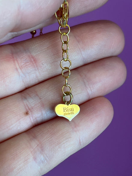 Collana BIG HEART Sweet  argento 925 oro giallo