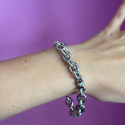 Bracciale catena e zirconi