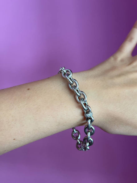 Bracciale catena e zirconi
