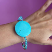 Second Life - Bracciale turchese, topazio e stella oro rosa