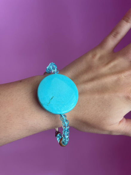 Second Life - Bracciale turchese, topazio e stella oro rosa