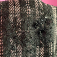 Deauville Gilet tartan nero e lilla