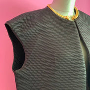 Versailles - Gilet modello strutturato Jap in jaquard nero