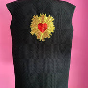 Versailles - Gilet modello strutturato Jap in jaquard nero