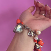 Bracciale MEDITERRANEA con corallo bamboo e perle coltivate