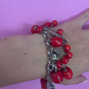 Bracciale MEDITERRANEA con corallo bamboo e charms in argento 925