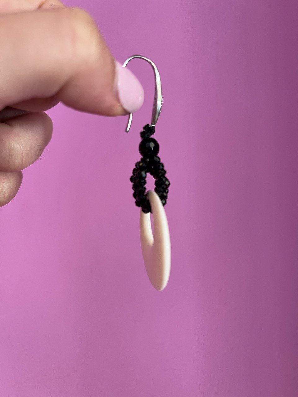 Orecchini corno  e spinello nero  precious  cut