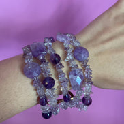 MAGNIFICO Bracciale multifili - 5 file - ametista
