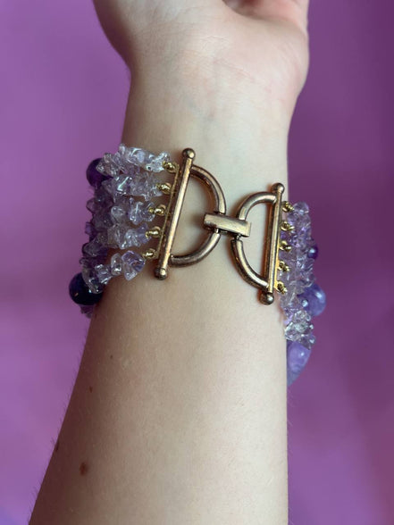MAGNIFICO Bracciale multifili - 5 file - ametista