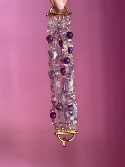 MAGNIFICO Bracciale multifili - 5 file - ametista