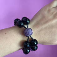 Bracciale multifili - 2 file - ametista e onice