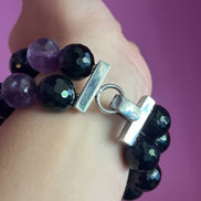 Bracciale multifili - 2 file - ametista e onice